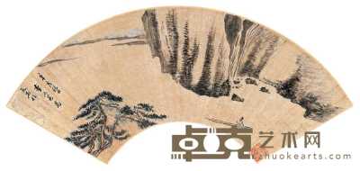 李流芳 1611年作 赤壁夜游 扇面 16×48.5cm